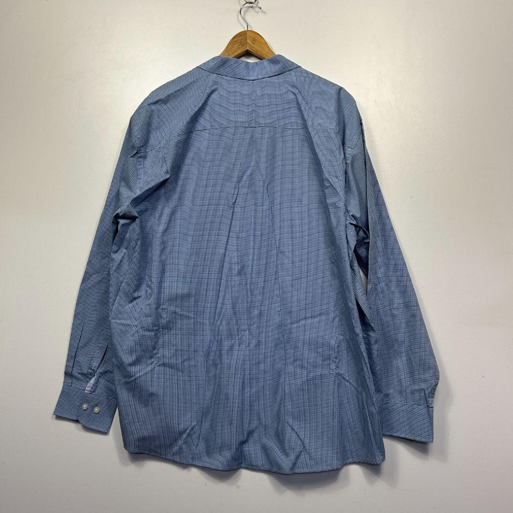 Mr Big Blue Gingham Cotton Button-Front Shirt - Size 4XL