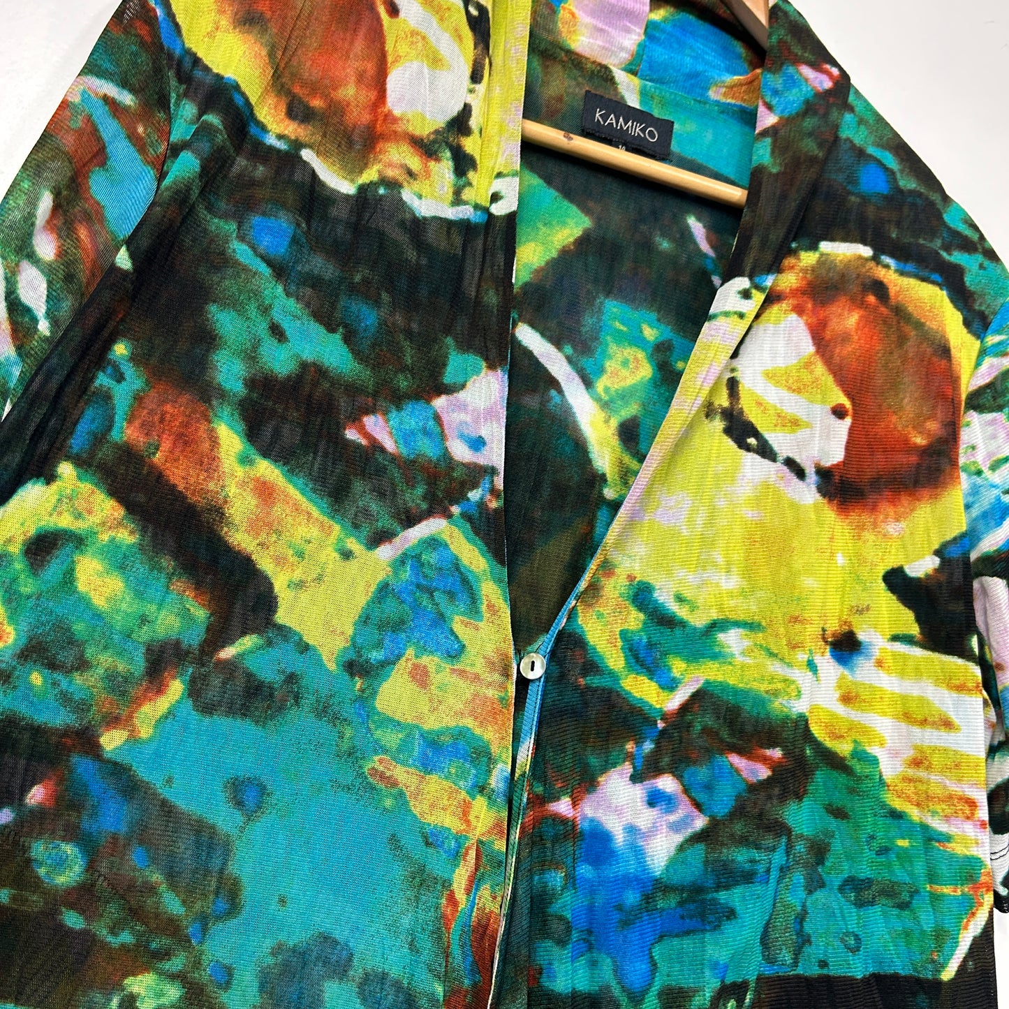 Kamiko Abstract Watercolor Print Shirt - Size 14