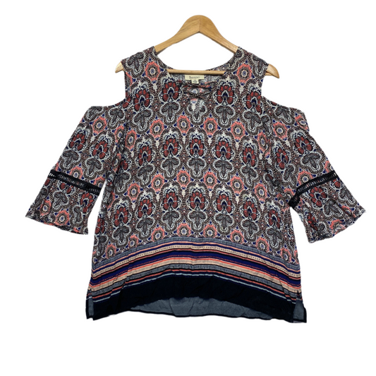 Beme Top Size 16 Multicoloured Cold Should Sleeve Cotton