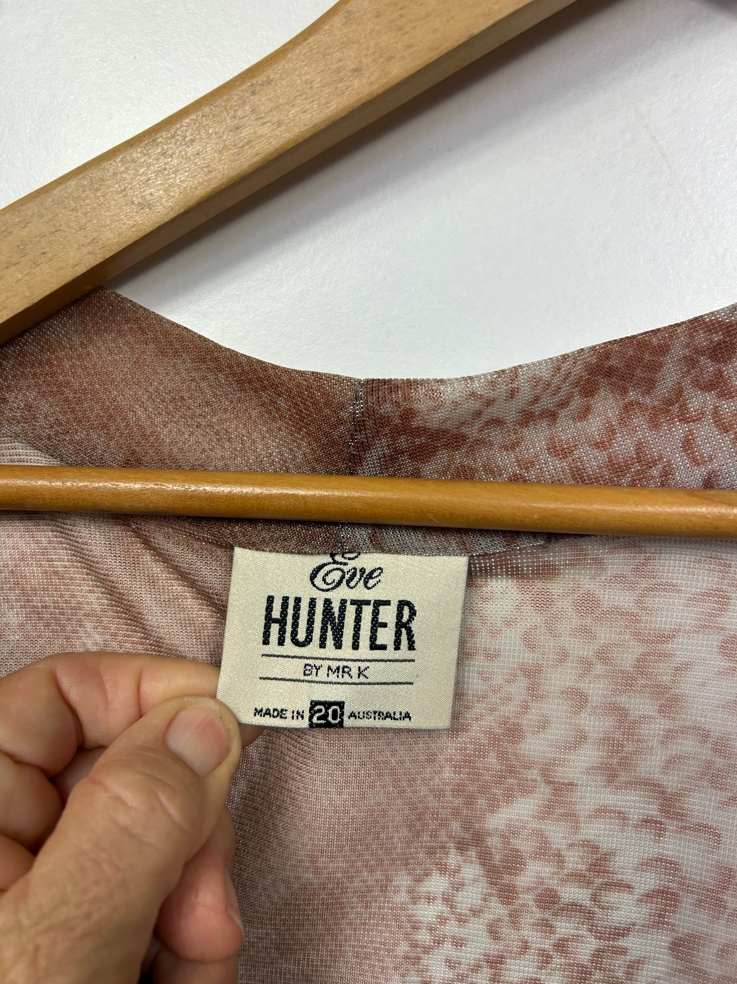 Vintage Eve Hunter Brown Sheer Kimono - Size 20