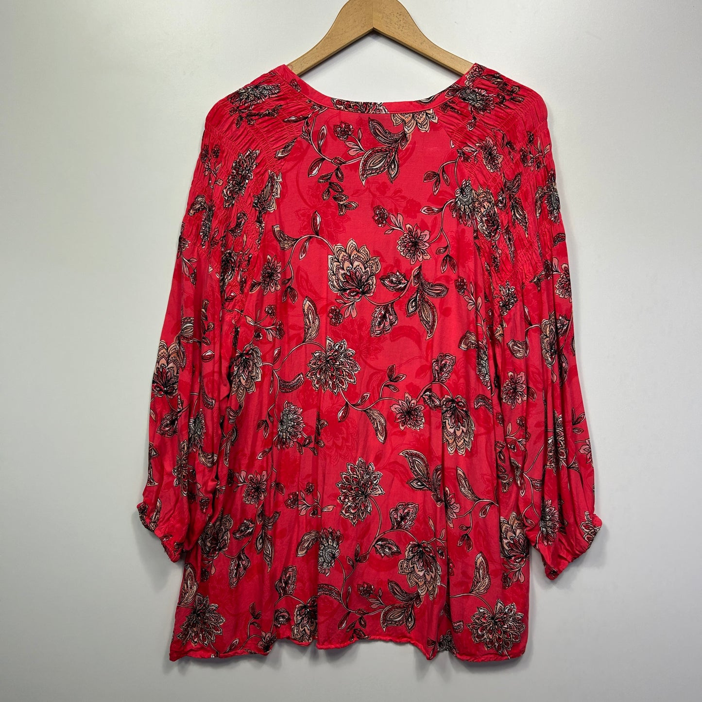 Autograph Top Size 18 Pink Floral Long Sleeve Viscose