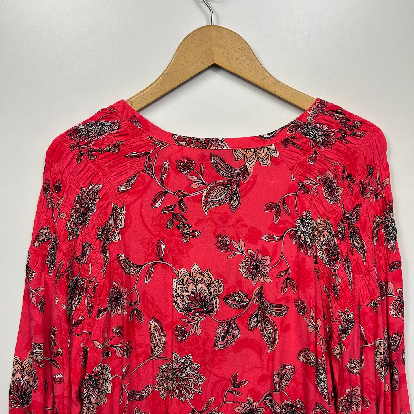 Autograph Top Size 18 Pink Floral Long Sleeve Viscose