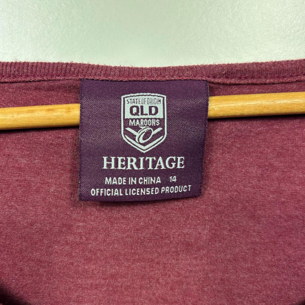 State of Origin QLD Maroons Cotton Tee - Size 14