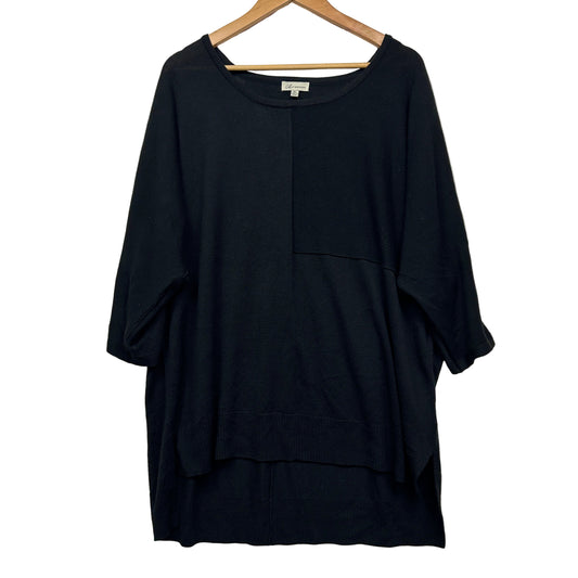 Autograph Black Long Sleeve Crew Neck Pullover Jumper Knit Top Size 22 Plus
