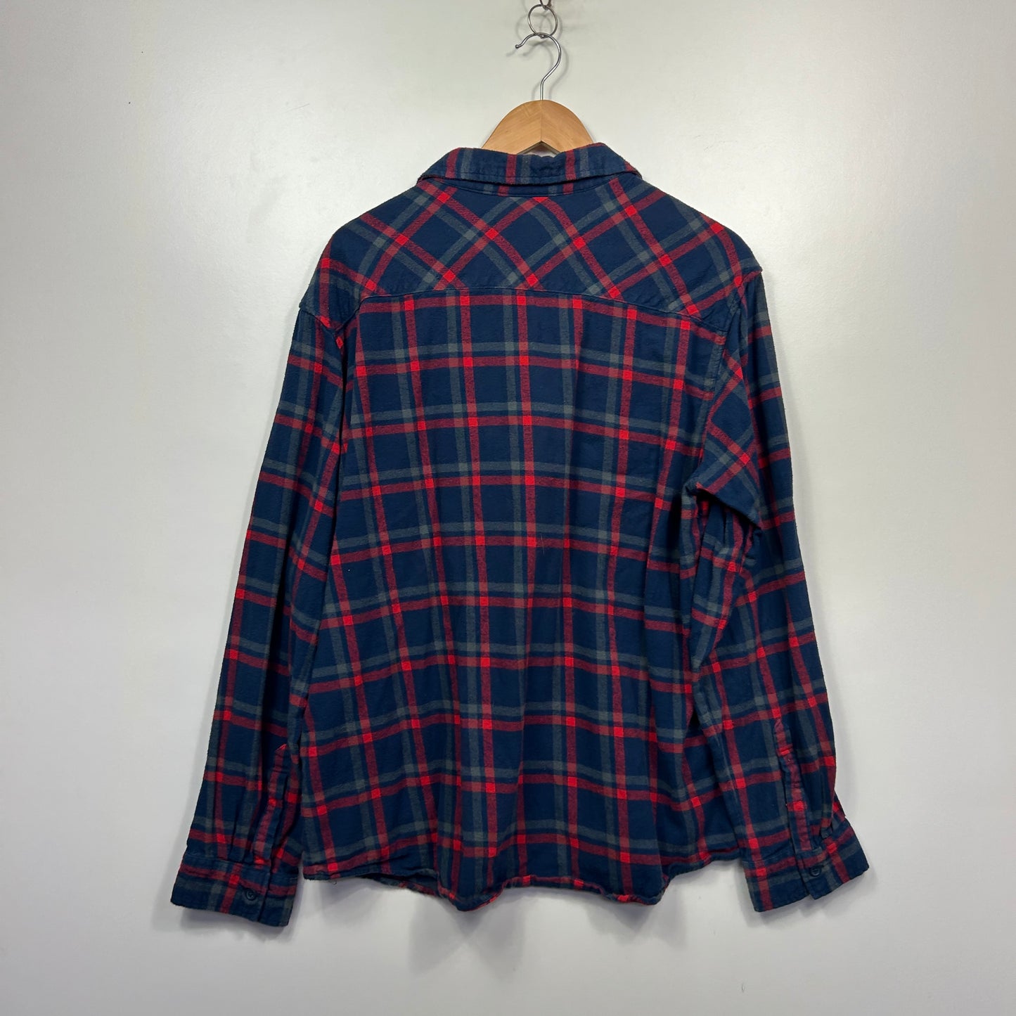 Outrak Navy, Red & Grey Plaid Flannel Shirt - Size 3XL