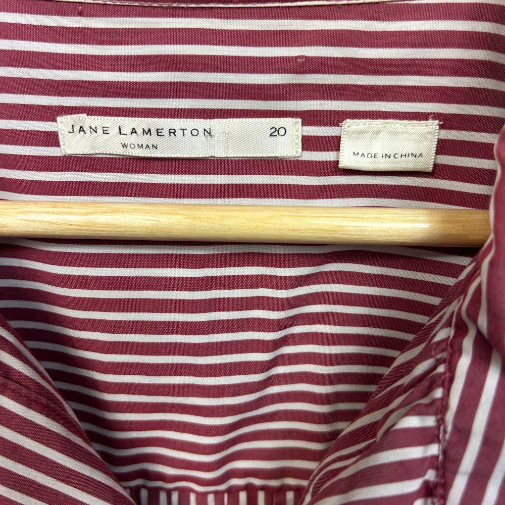 Jane Lamerton Red Striped Cotton Shirt - Size 20