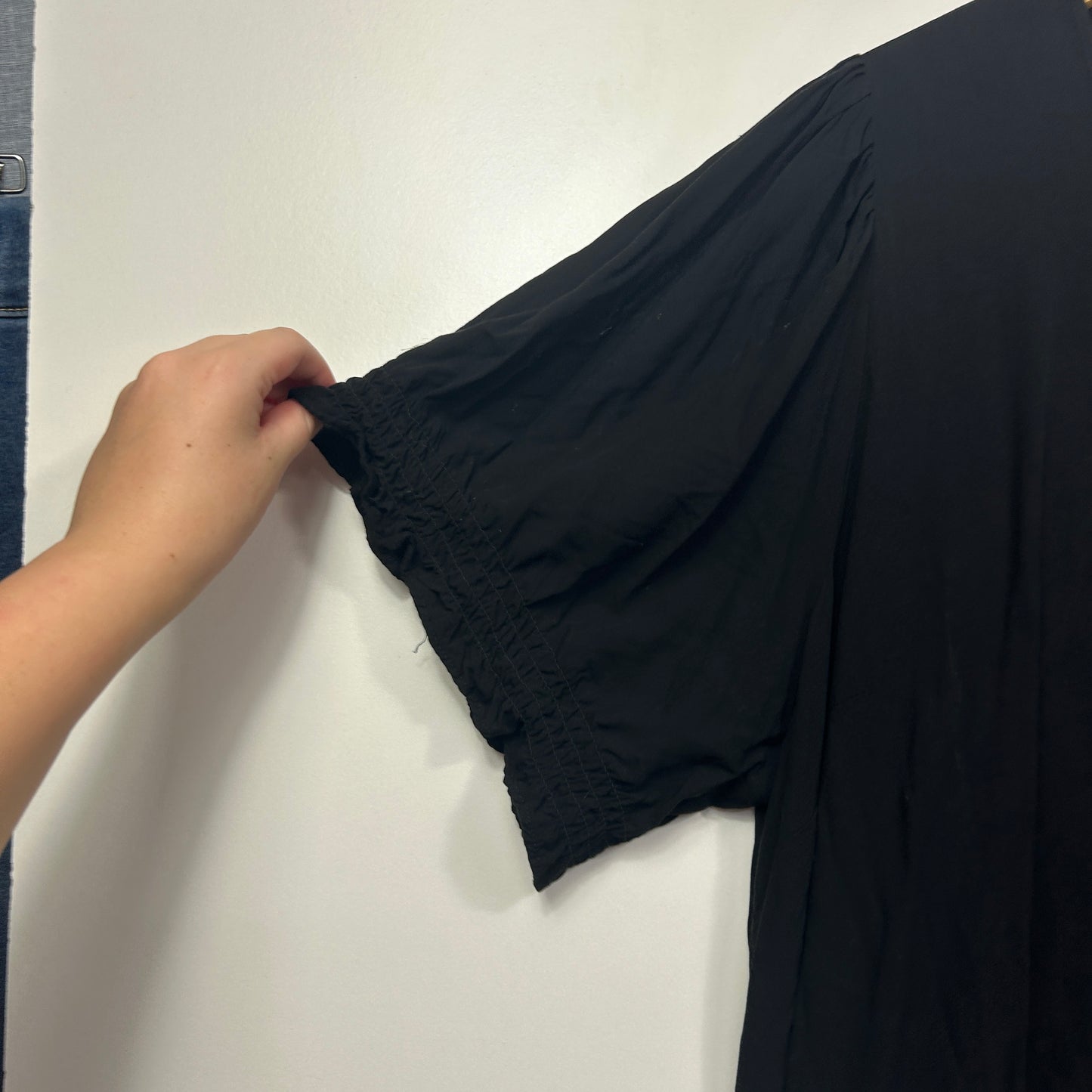 Target Curve Black Ruffle Sleeve Top - Size 26