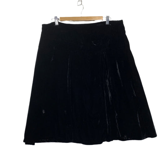 Velvet Skirt Size 14 Black A-line Knee Length