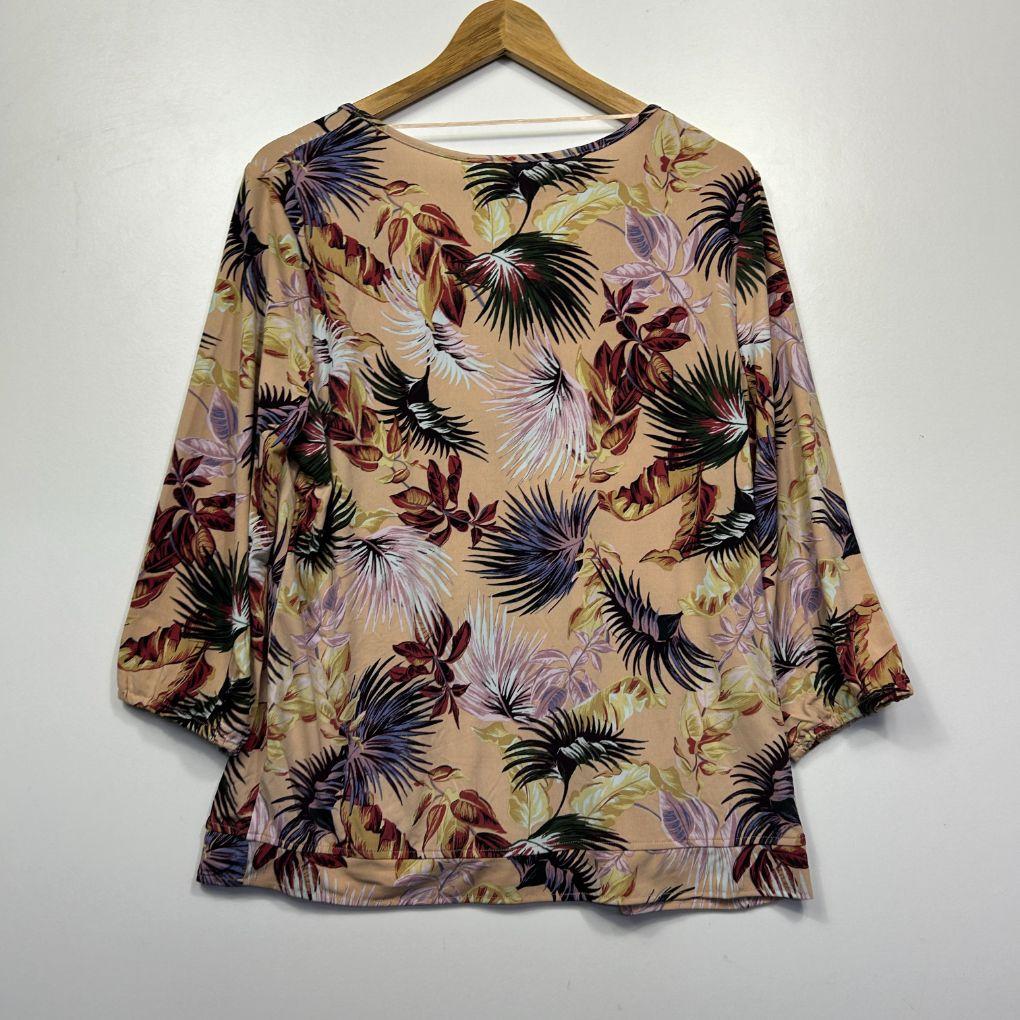Rockmans Blush Tropical Floral Top - Size L