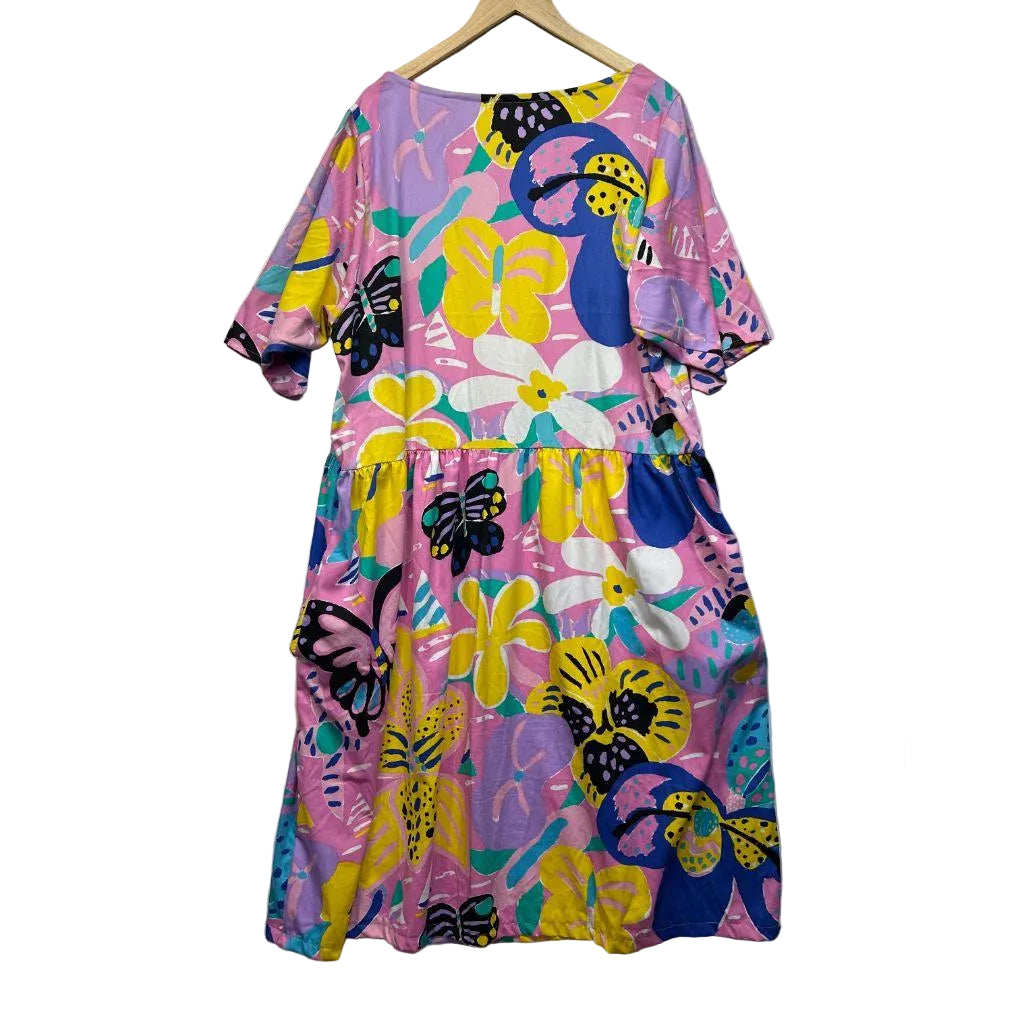Handmade Vintage Ken Done Smock Dress - Size 20/22