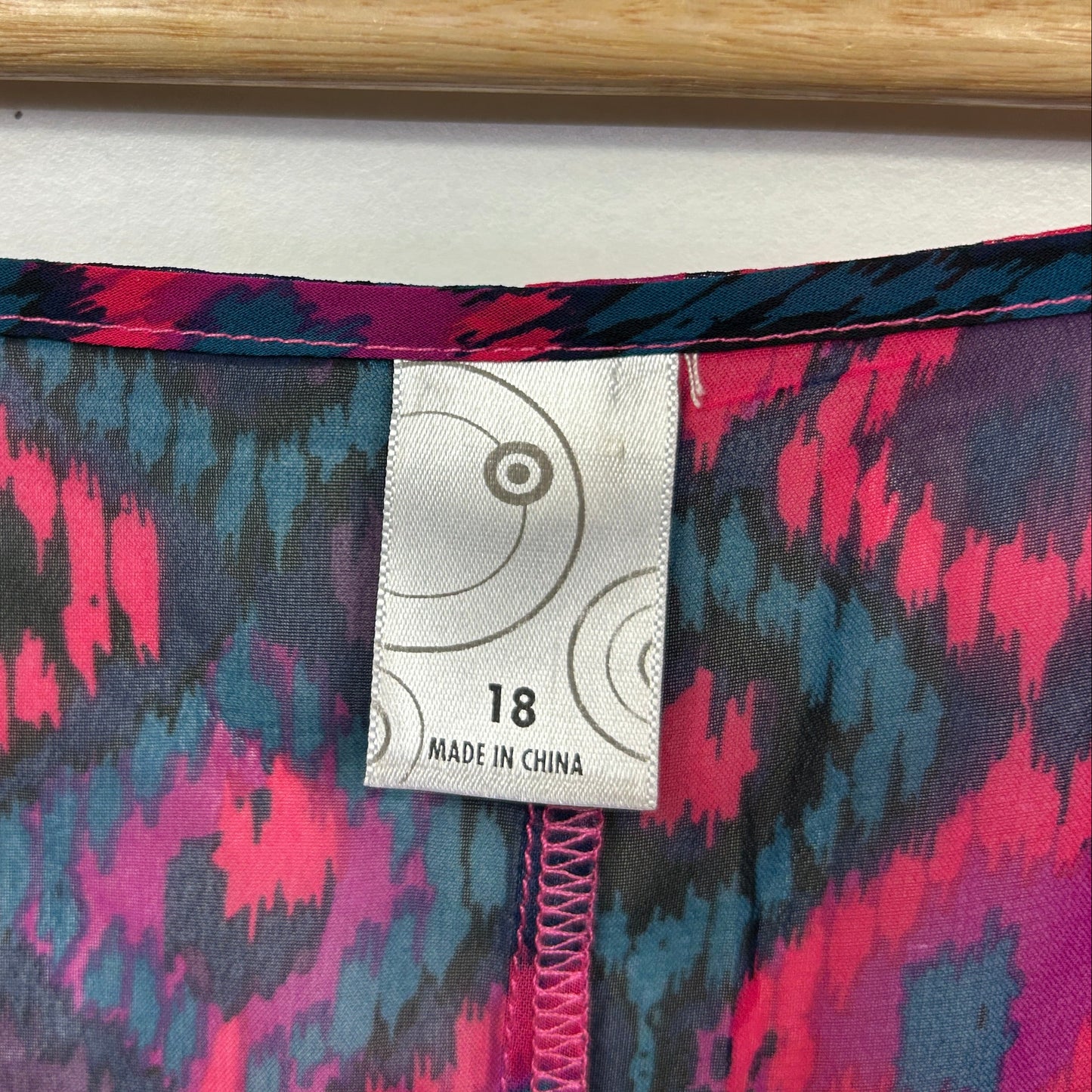 Target Pink Purple and Teal Ikat Print Kaftan - Size 18