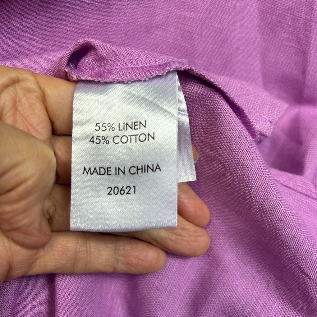 Suzanne Grae Linen Purple Linen Shirt - Size 14