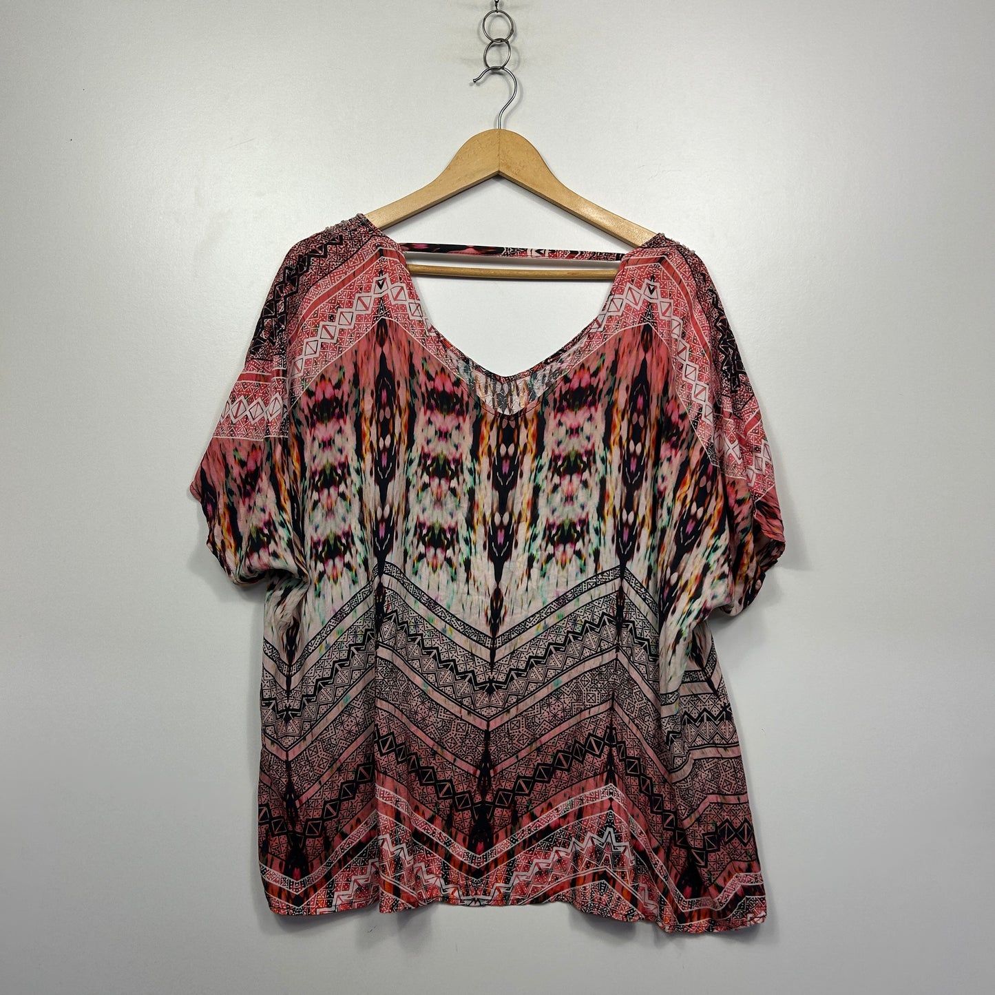 Rockmans Multicolour Print Tunic Top - Size 20