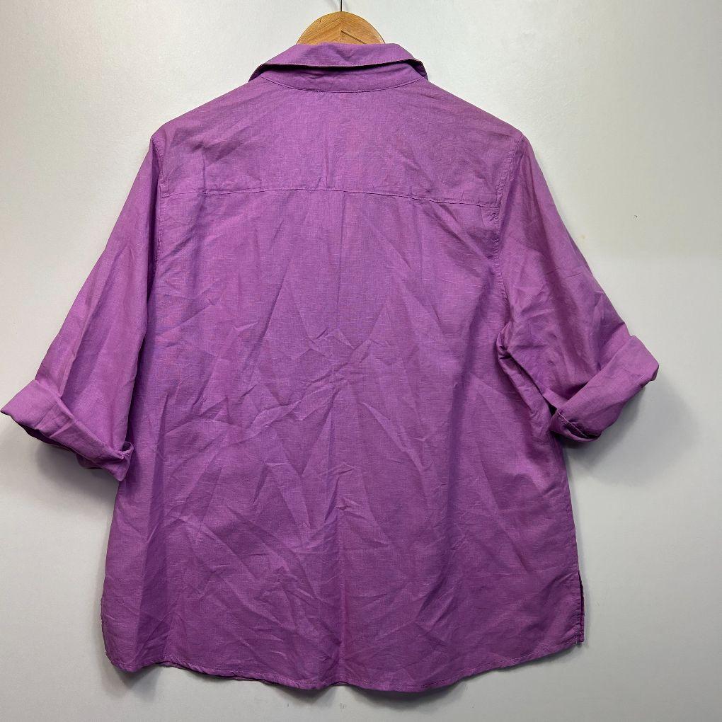 Suzanne Grae Linen Purple Linen Shirt - Size 14