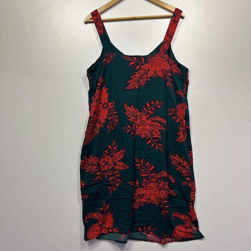 Sussan Teal Floral Sleeveless Dress - Size 14