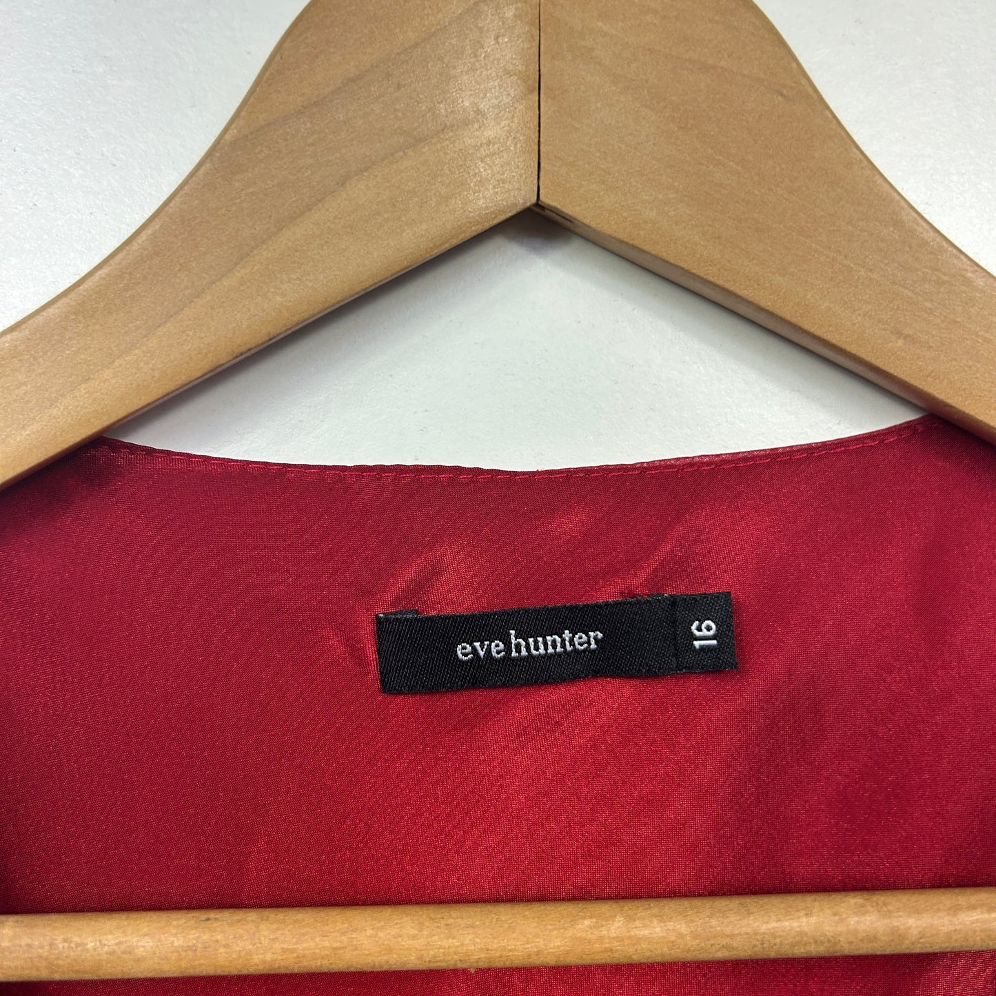 Eve Hunter Burgundy Satin Trim Top with Rosette Detail - Size 16