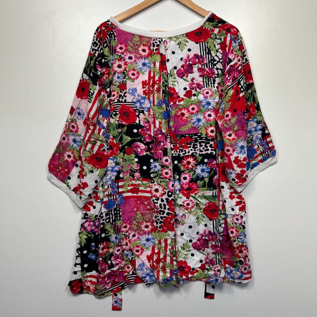 Taking Shape Multicoloured Floral Top - Size 20