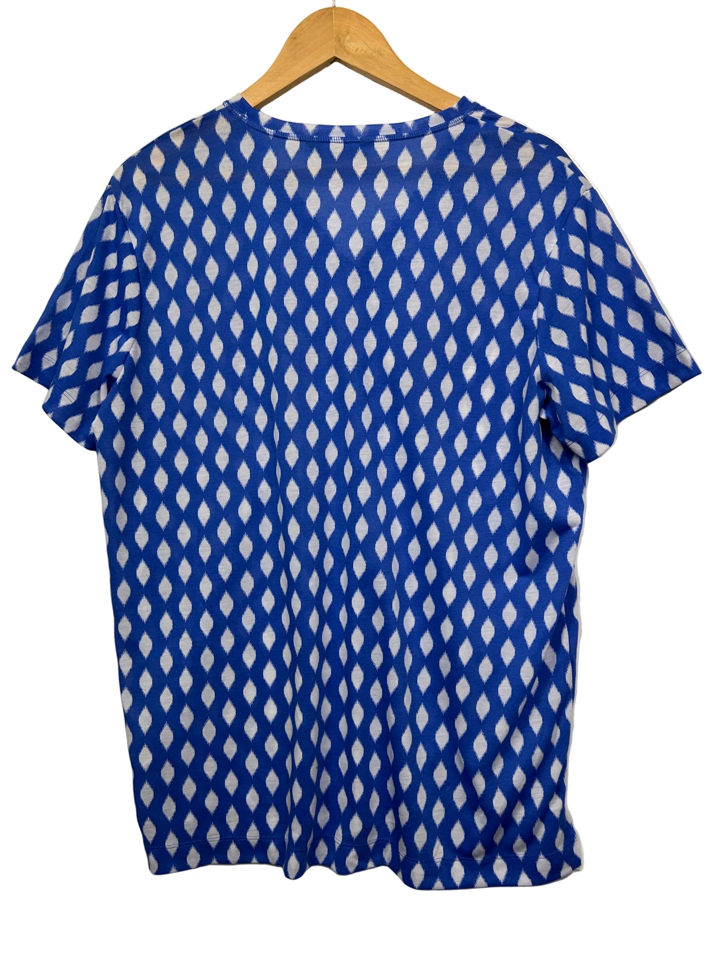 M&S Collection Blue and White Ikat Print Top - Size 16