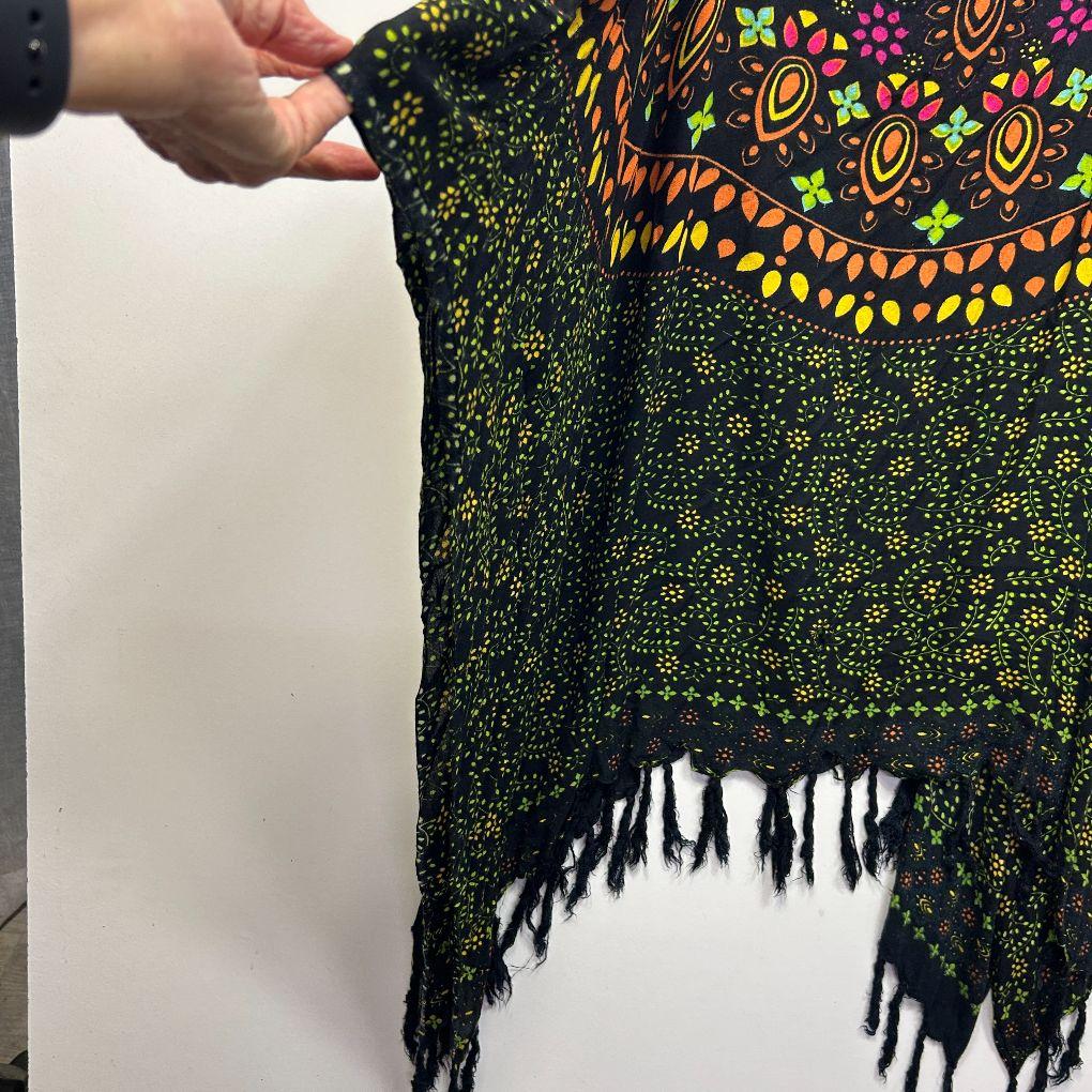 Mayyada Bazaar Black Multicoloured Boho Top - One Size