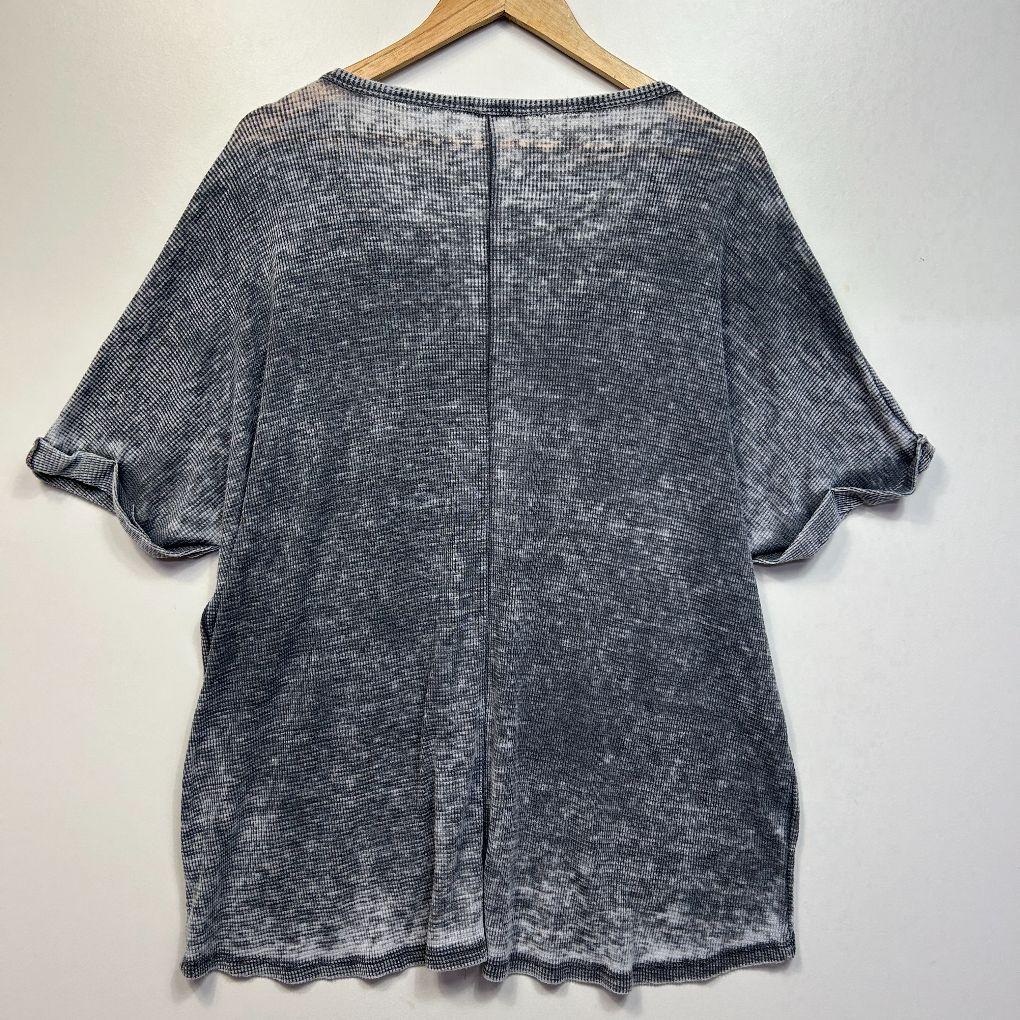 Chrysanthemum Grey Cotton Top - Size 12/14