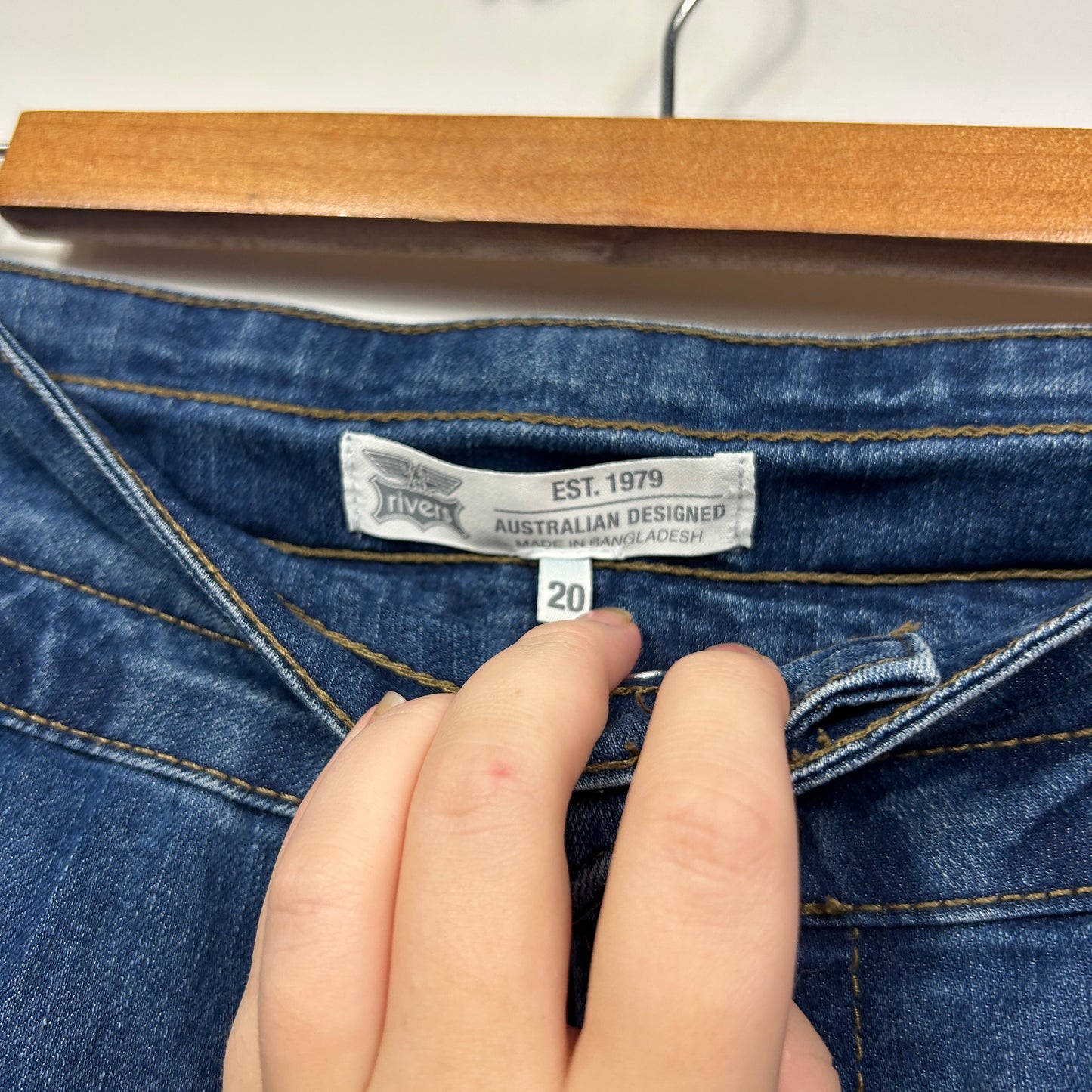 Rivers Navy Denim Capri Pants - Size 20