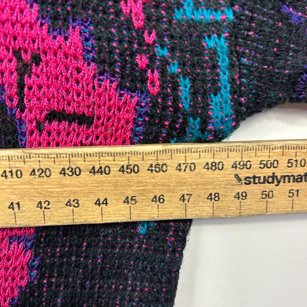 Vintage Target Black Multicolour Rose Knit Sweater - Size 12