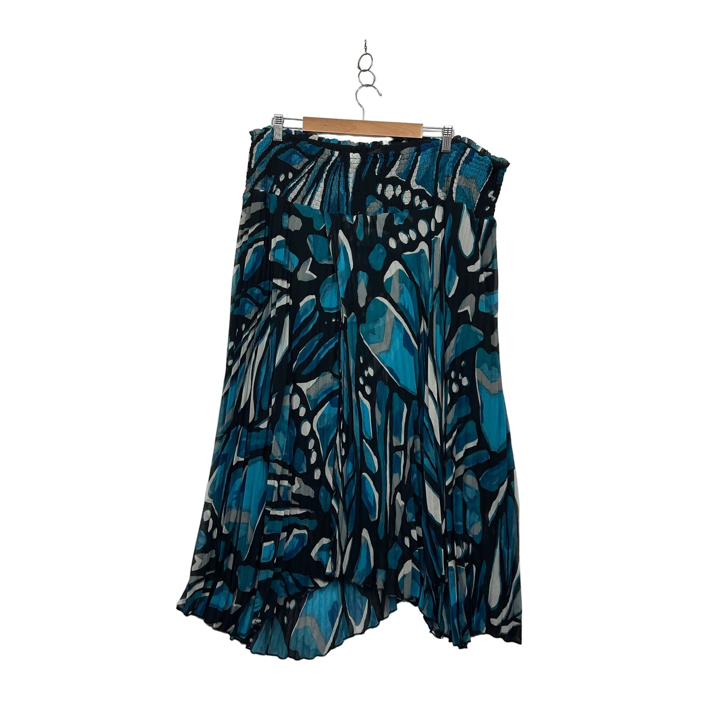 City Chic Abstract Print Pleated Skirt - Size 22/XL