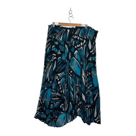 City Chic Abstract Print Pleated Skirt - Size 22/XL