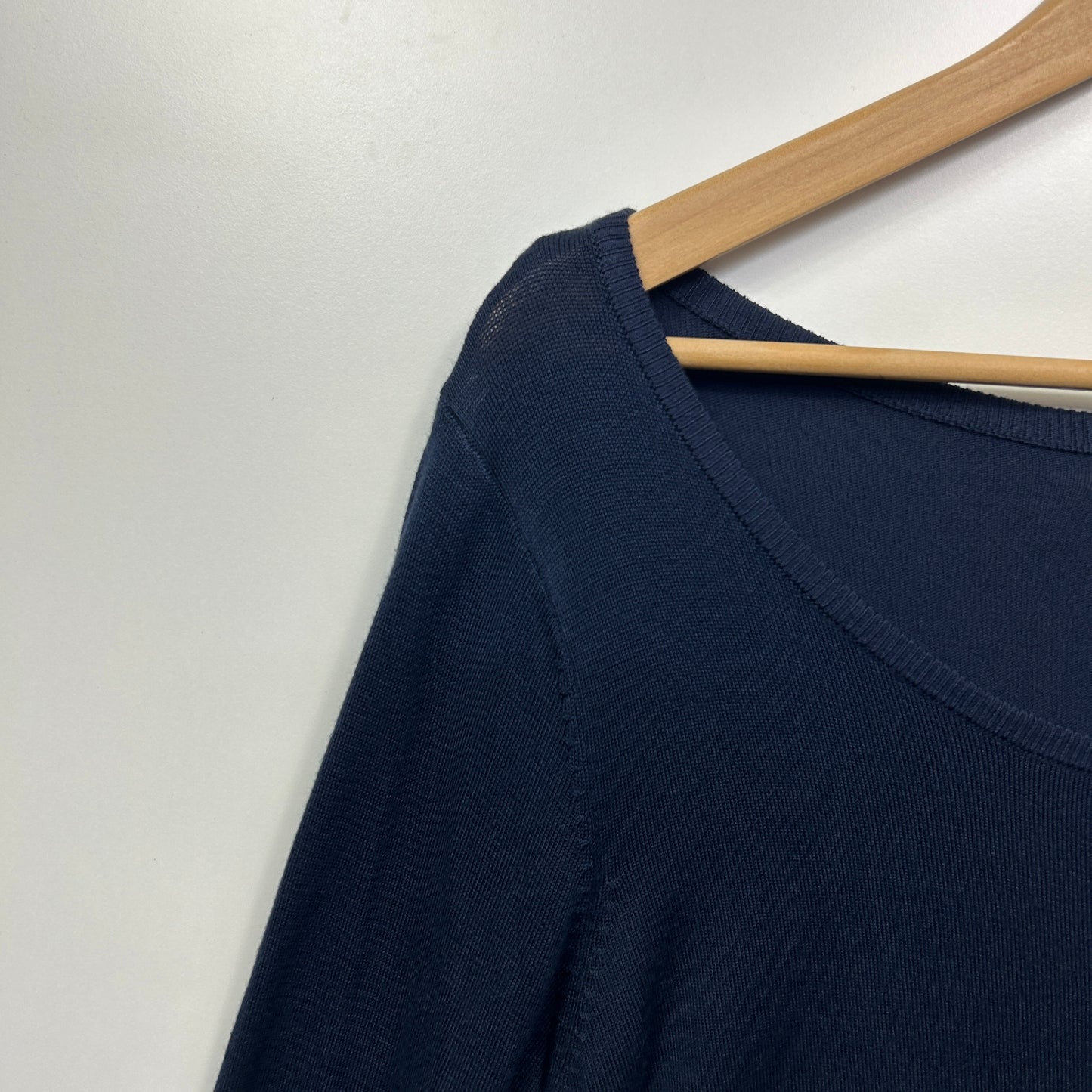 Crossroads Knit Top Jumper Size 16 Navy Long Sleeve New
