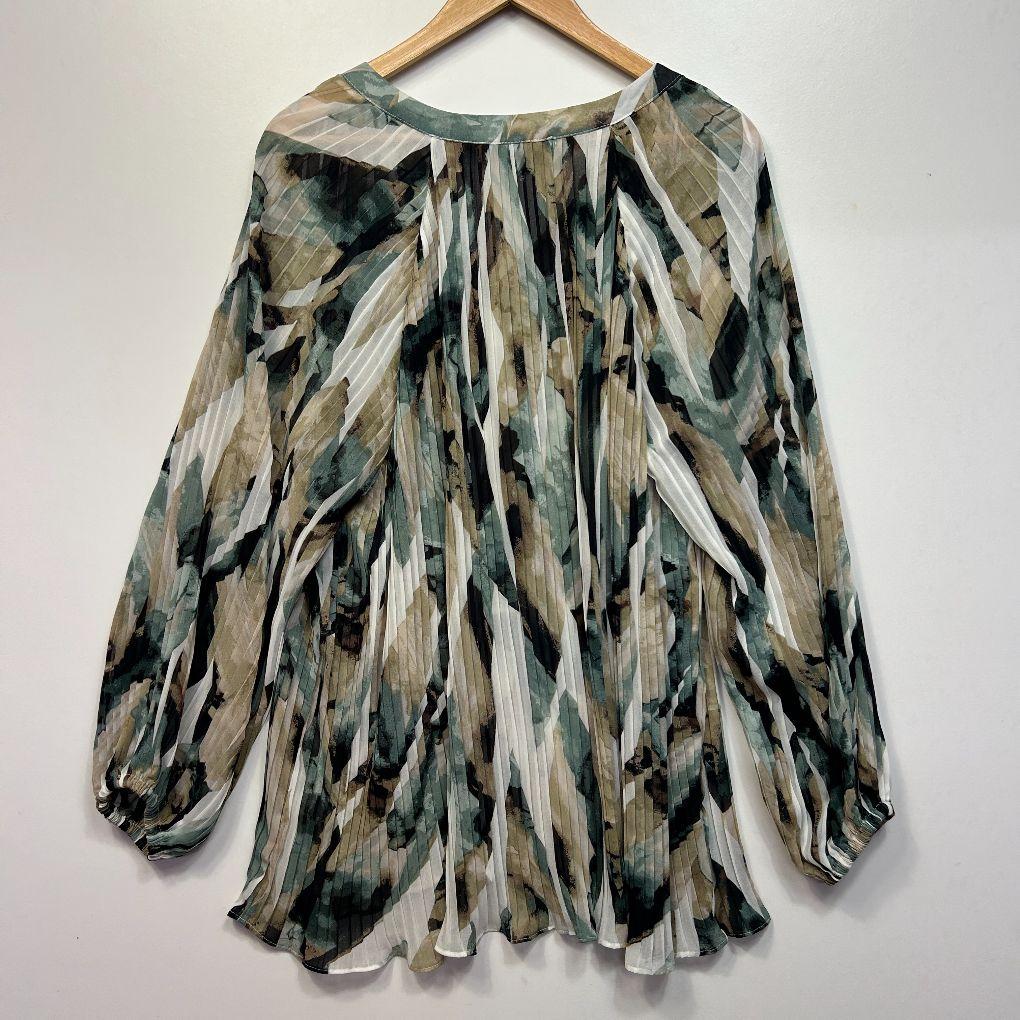 Autograph Pleated Sheer Top - Size 18