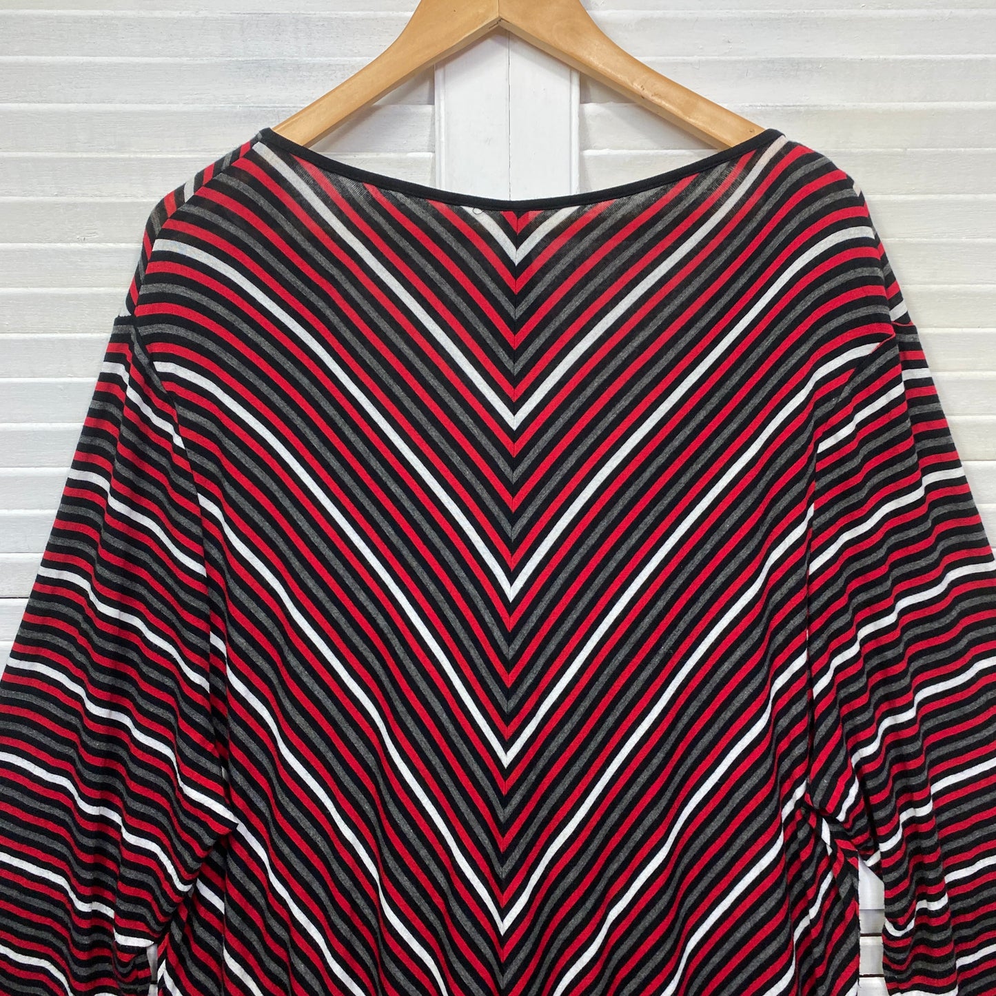 Taking Shape Tunic Top Size 20 Large Plus Striped Long Sleeve