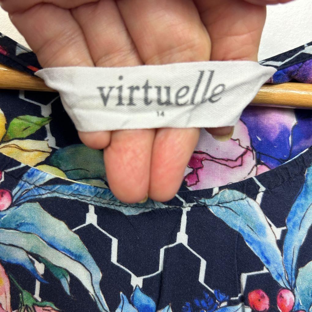 Virtuelle Navy Floral Dress - Size 14