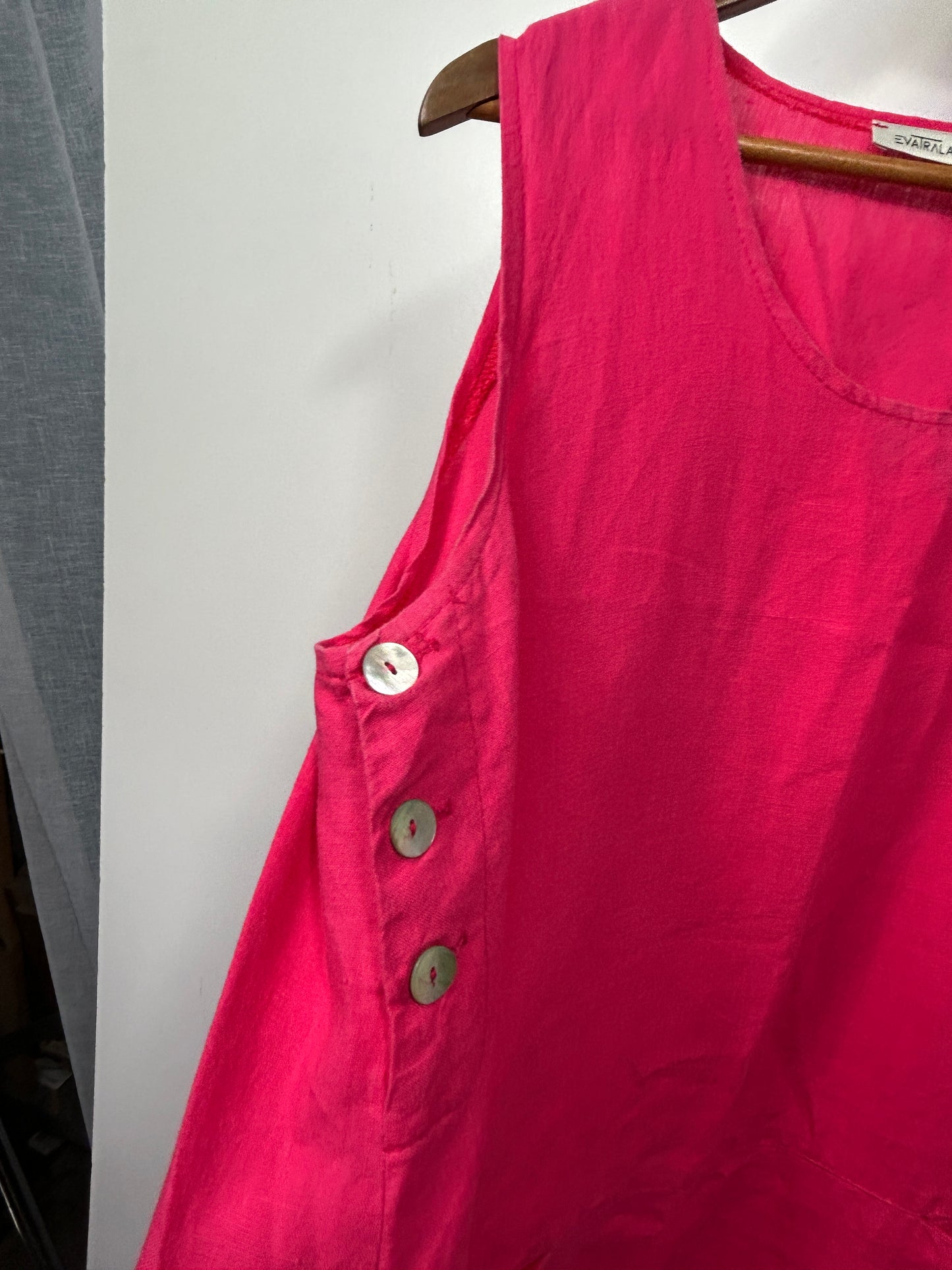 Eva Tralala & Coh Pink Sleeveless French Linen Dress Size 16-18