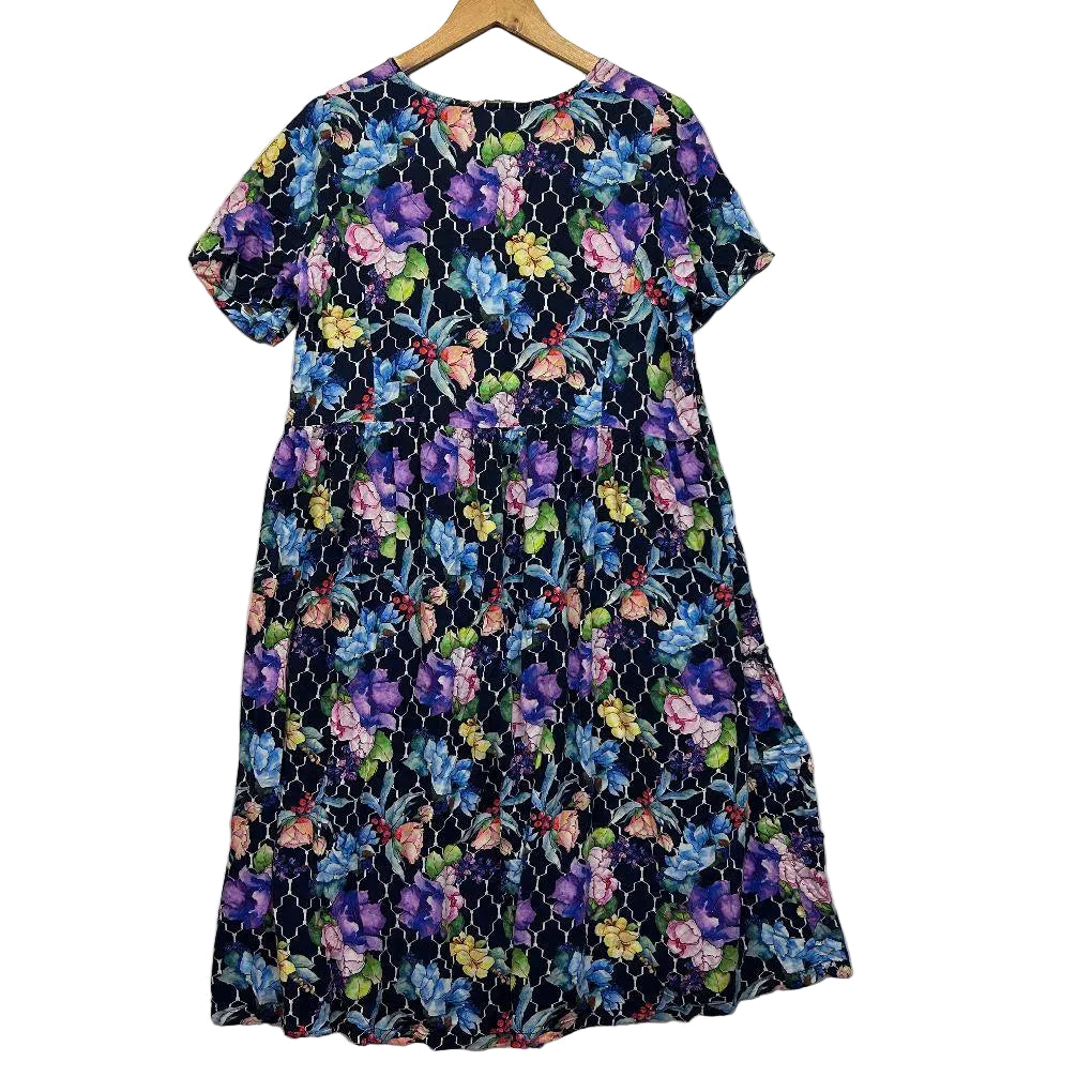Virtuelle Navy Floral Dress - Size 14