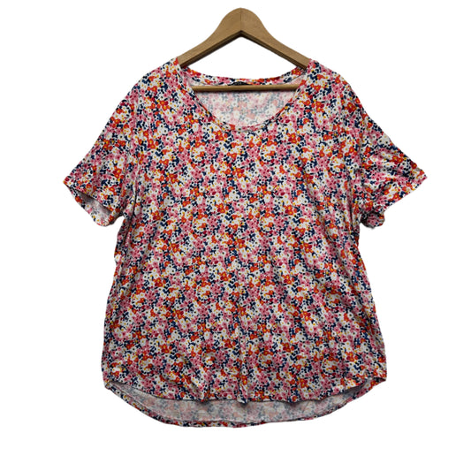Regatta Curve Top Size 22 Floral Short Sleeve 100% Cotton
