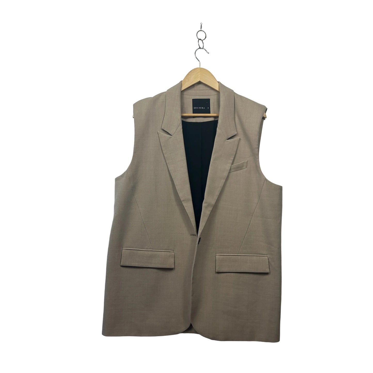 Decjuba Beige Longline Vest - Size 18