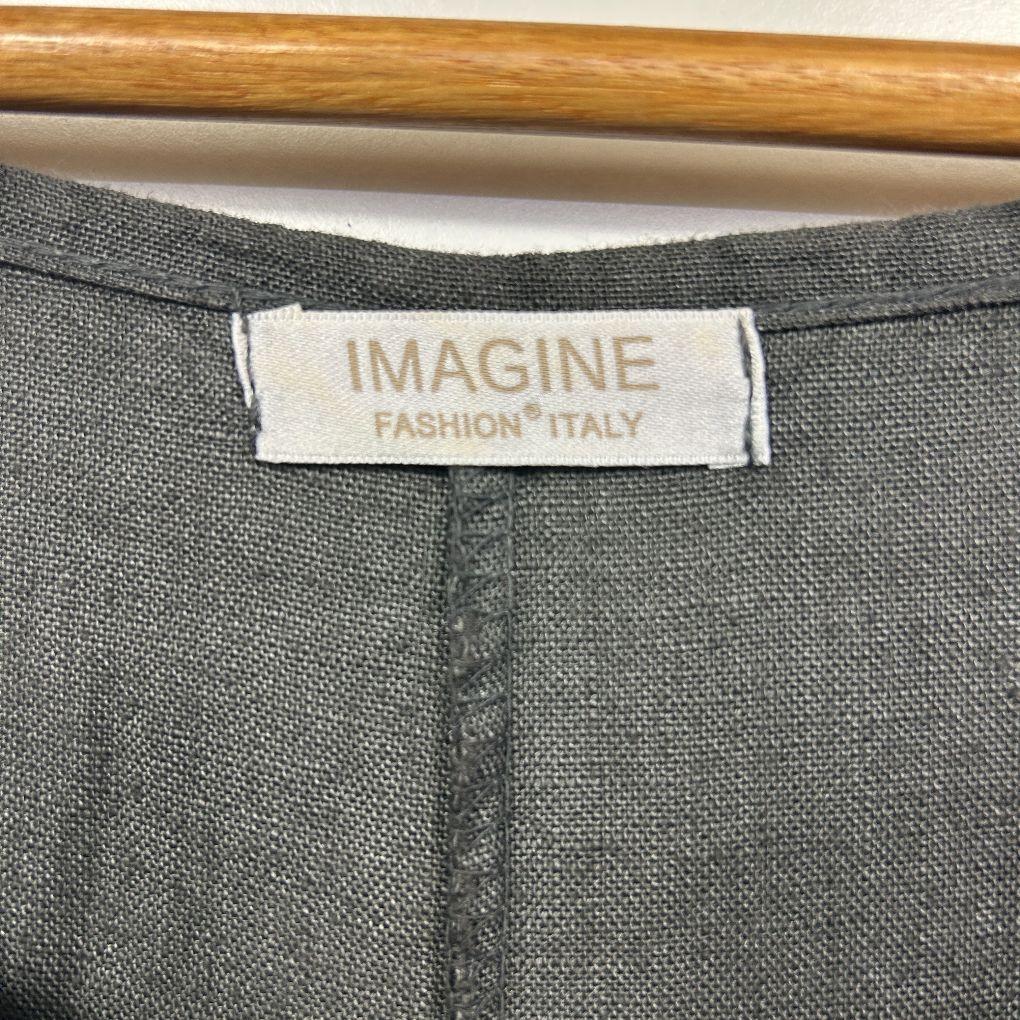 Imagine Charcoal Linen Dress - One Size