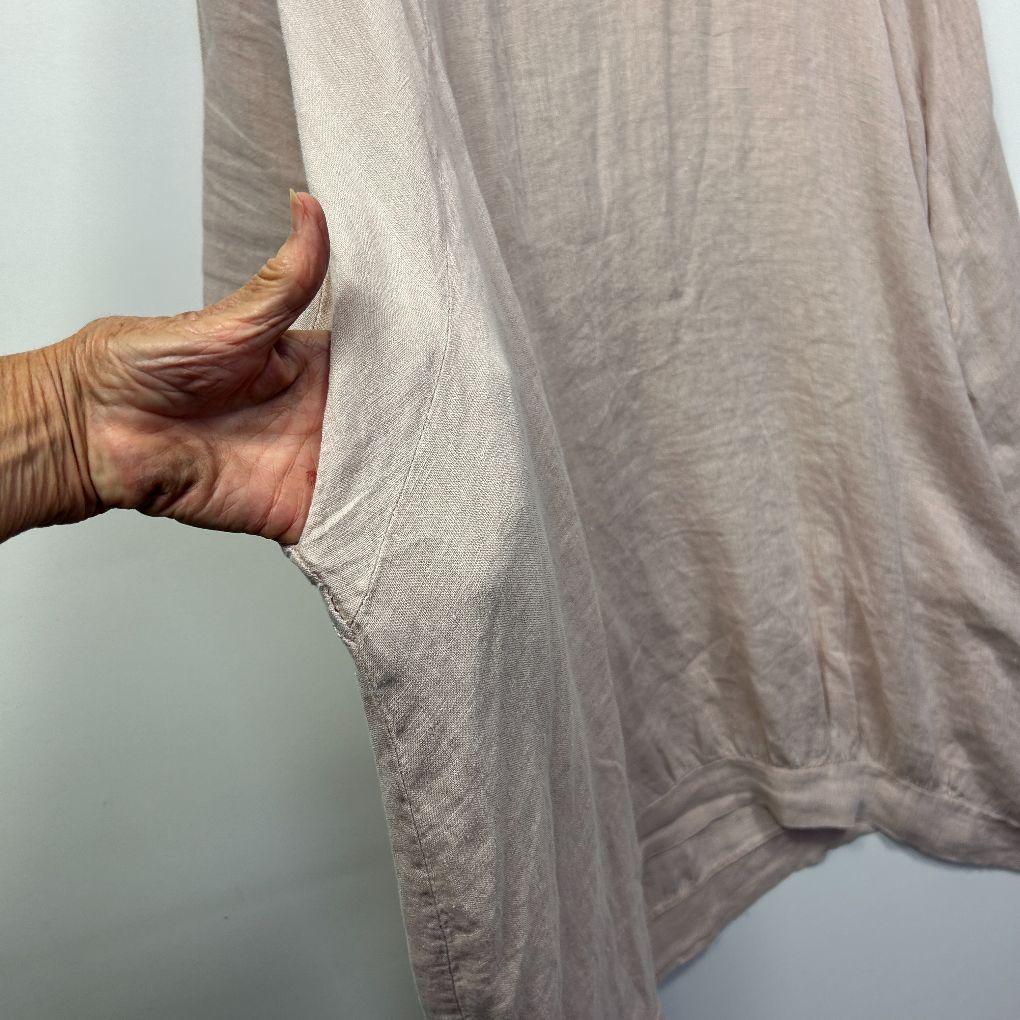 Imagine Pink Linen Dress - One Size