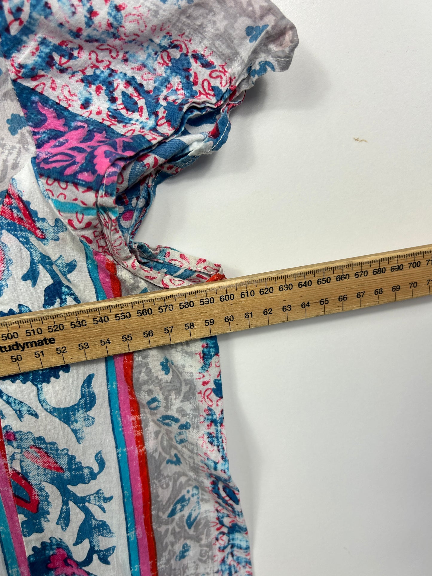 Orientique Multicoloured Print Tunic Boho Dress - Size 16