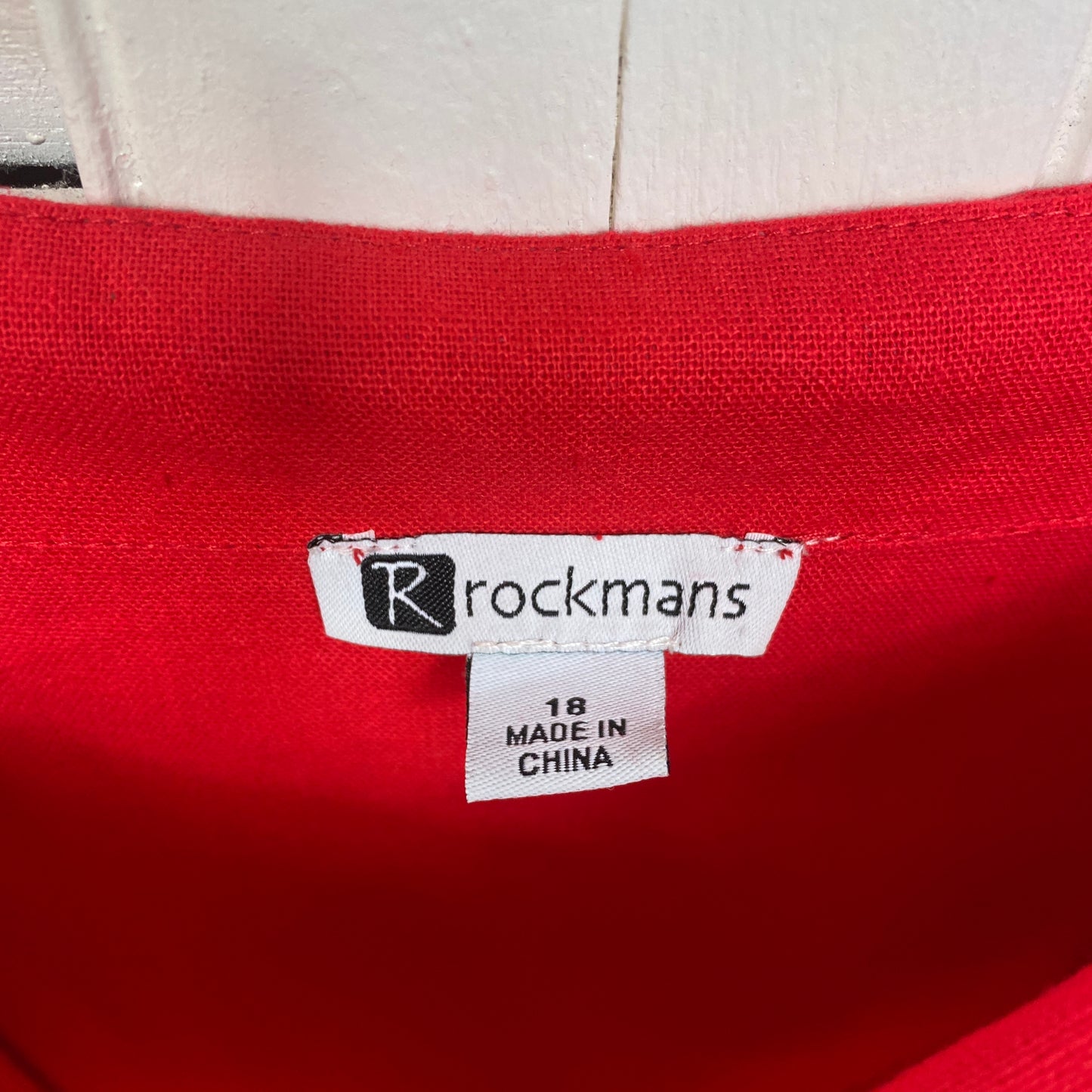 Rockmans Dress Size 18 Red Off the Shoulder Linen Blend