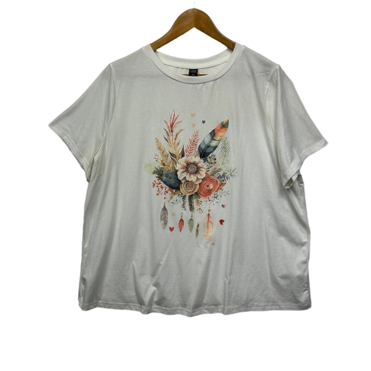 Emery Rose TShirt Top Size 16 1XL White Short Sleeve