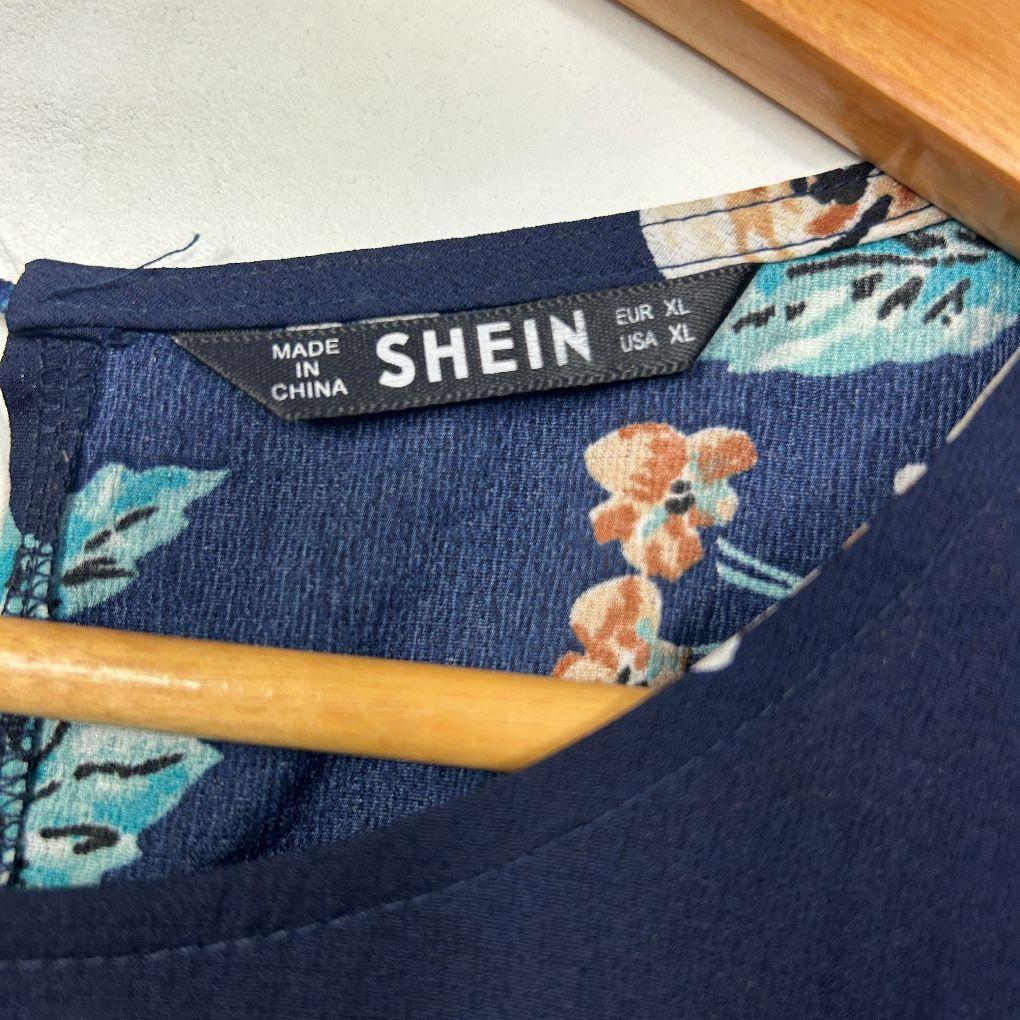 Shein Navy Floral Jumpsuit - Size XL