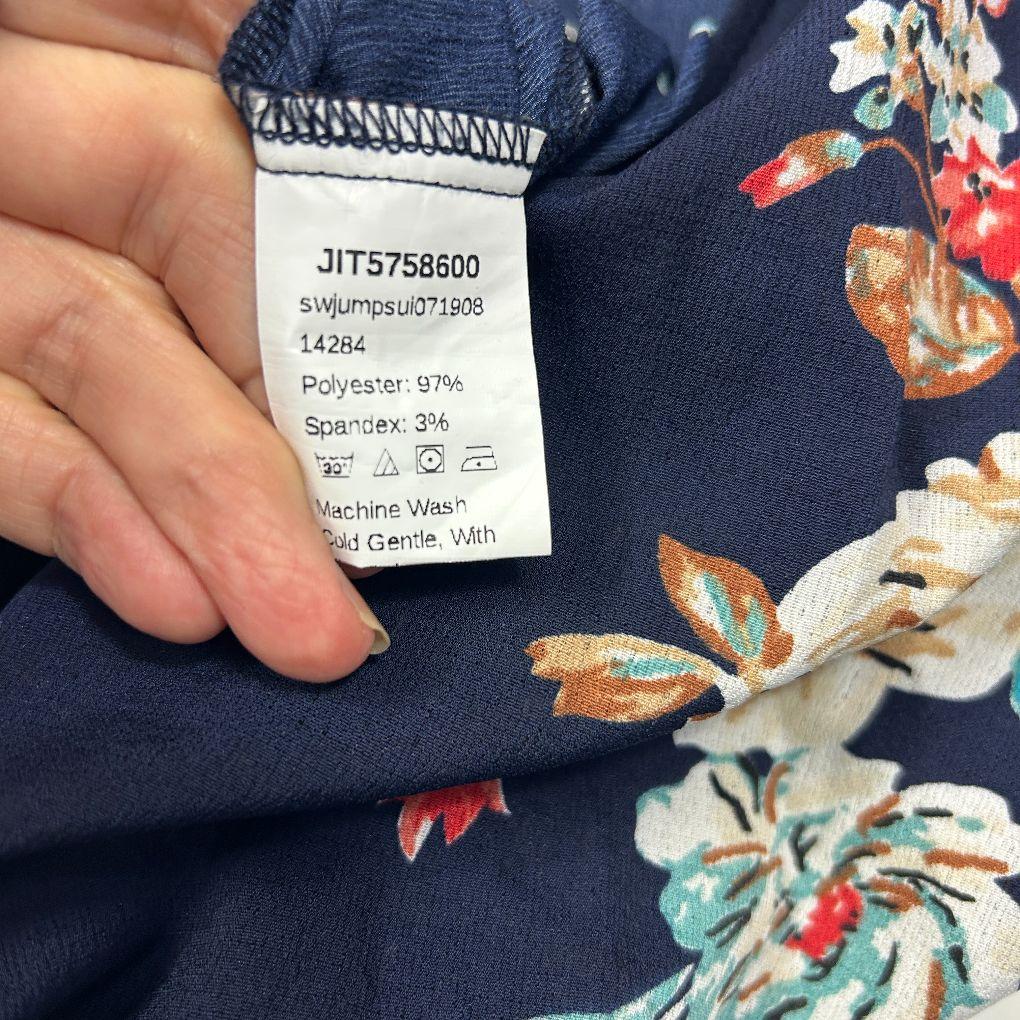 Shein Navy Floral Jumpsuit - Size XL