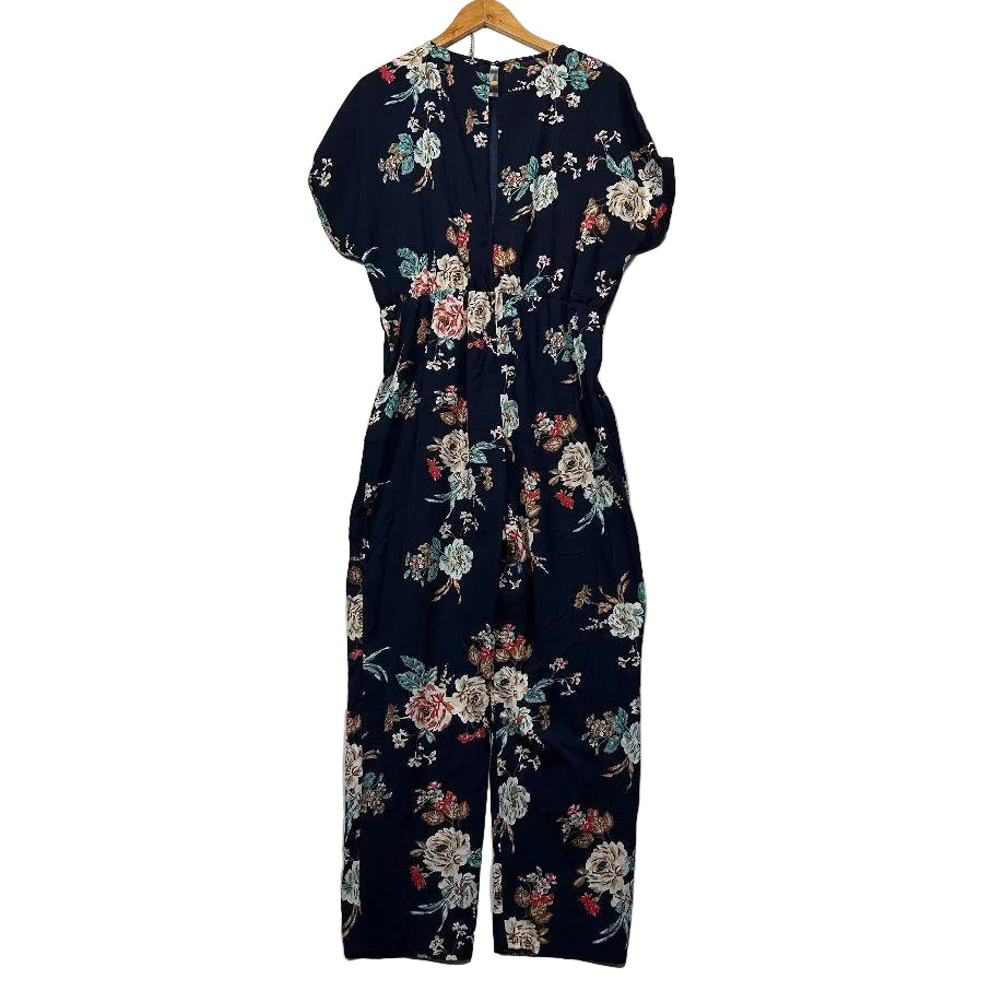 Shein Navy Floral Jumpsuit - Size XL