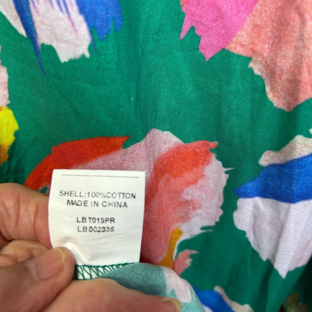 Liberty Rose Green Multicoloured Cotton Dress - Size XL