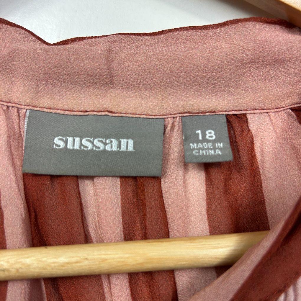 Sussan Pink Stripe Shirt - Size 18