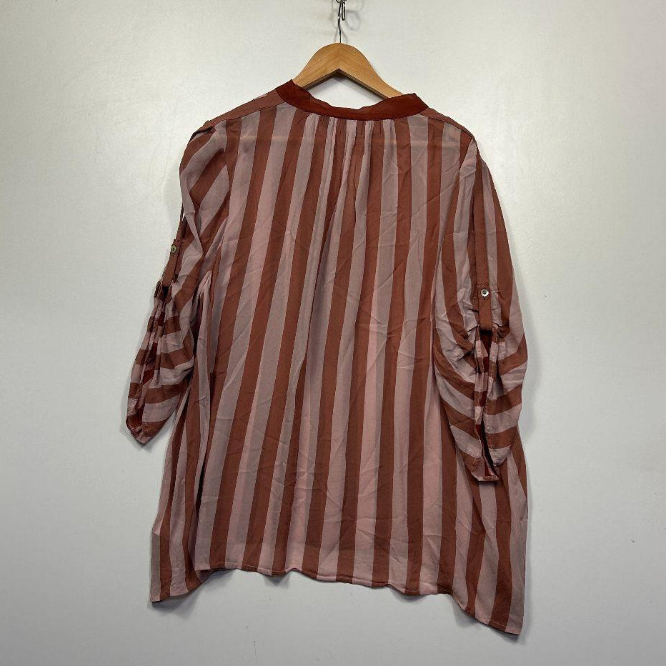 Sussan Pink Stripe Shirt - Size 18