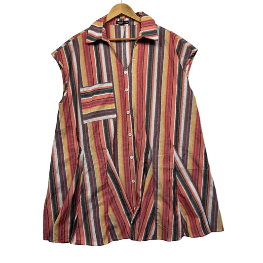 Shein Multicoloured Striped Sleeveless Shirt - Size 1XL