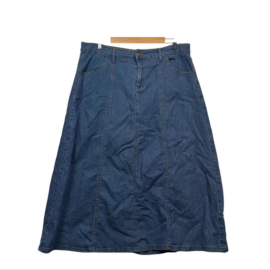 Rockmans Denim A-Line Skirt - Size 16