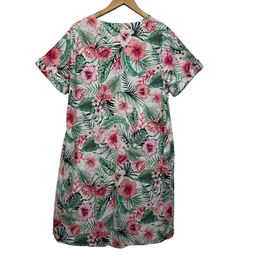 Millers White Multicoloured Cotton Dress - Size 16